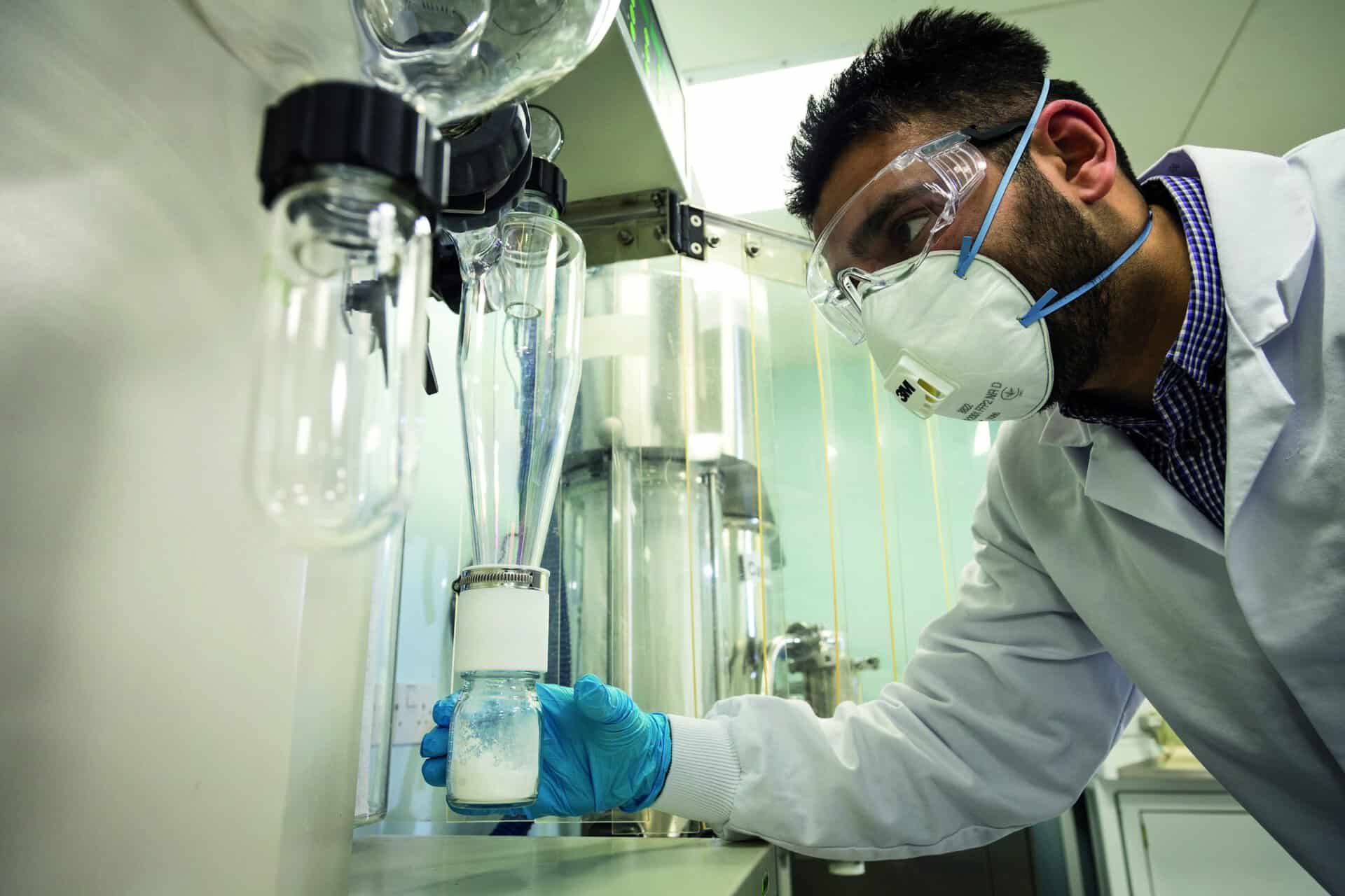 A specially prepared section is required to prevent contamination of the powders when they are created.